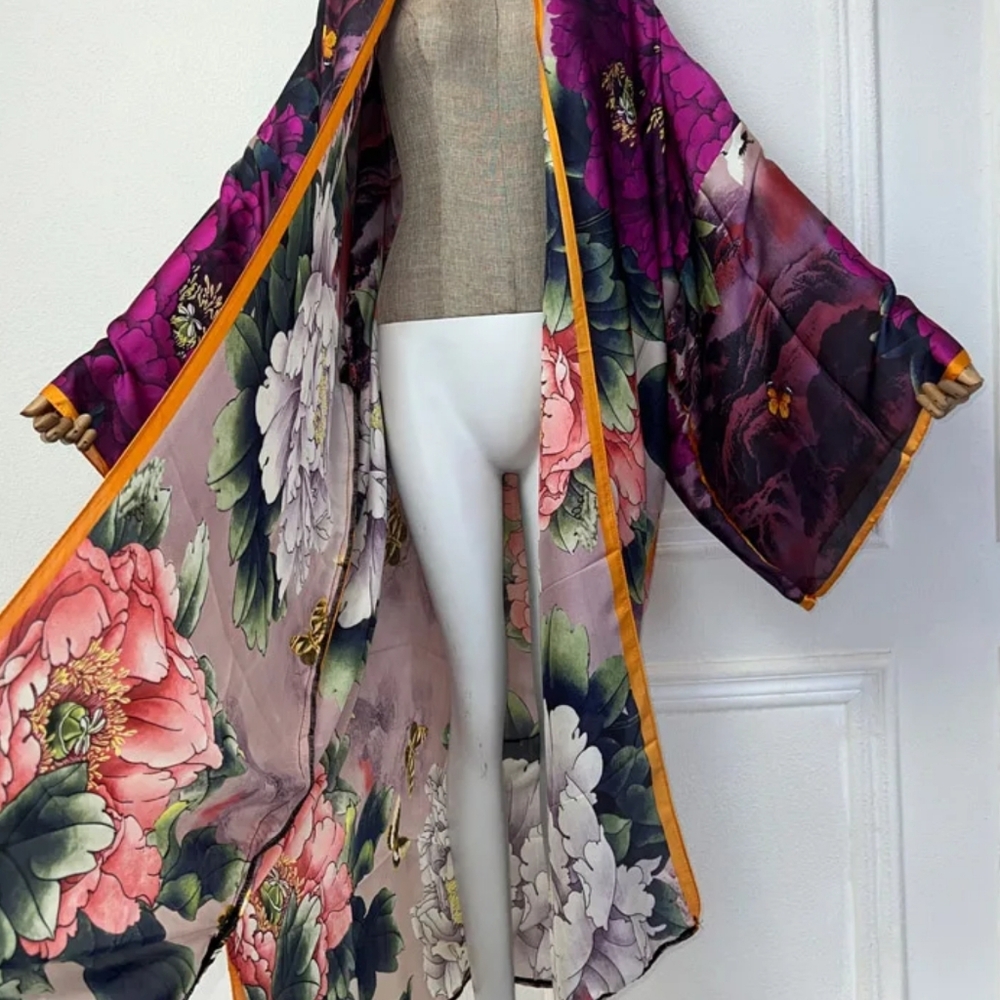 quality kimono african print dress beach wear Elegant Cardigan sexy Holiday beac - Picture 4 of 4